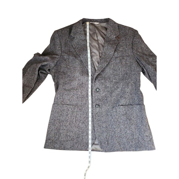 Options By Stafford Tweed Blazer Mens 46L Preppy Academia Black White Professor - Picture 8 of 8